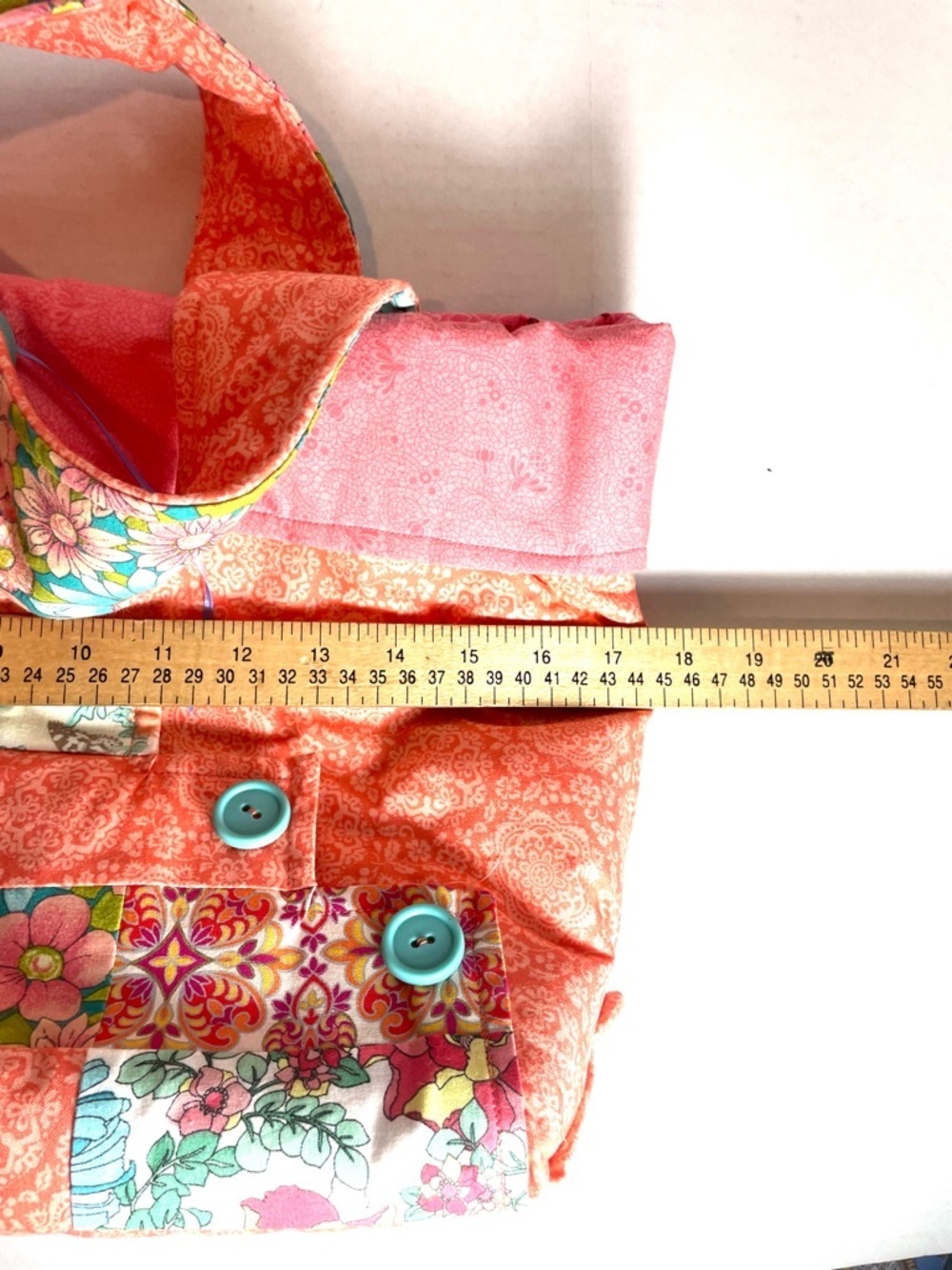 Handmade Floral Patchwork Tote Bag Set w/ Matching Wallet,Eyeglass Case, & Pouch - Picture 11 of 14